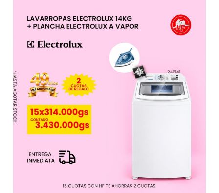 LAVARROPAS ELECTROLUX 14KG C/SUPERIOR PALET AUTOCAL LB14Q BL