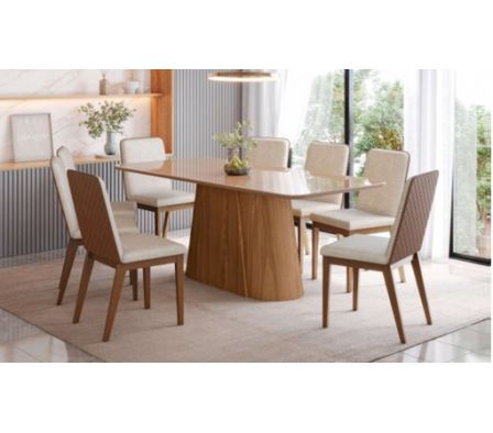 MUEBLE JUEGO DE COMEDOR 8 SILLAS OLIVIA PIETRA