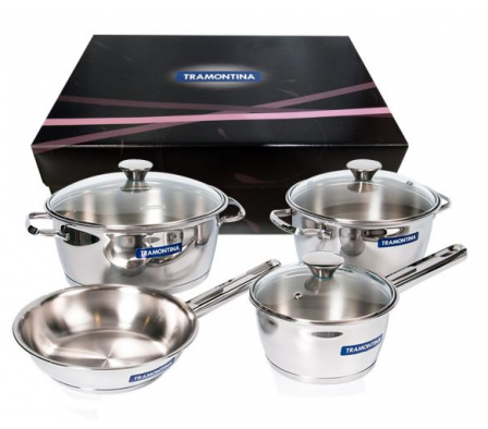 JUEGO DE OLLAS TRAMONTINA 4 PIEZAS ALLEGRA 65650/324 INOX