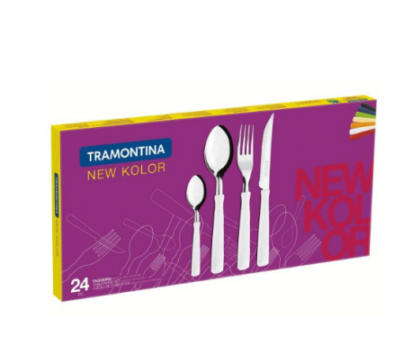 JUEGO DE CUBIERTOS TRAMONTINA BLANCO NEW KOLOR 24 PZAS TA23199/862