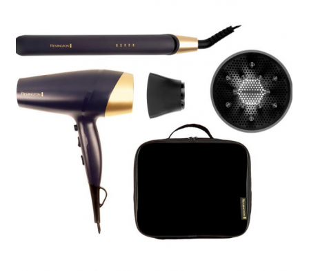 COMBO REMINGTON SECADOR C/DIFUSOR + PLANCHITA LUXE