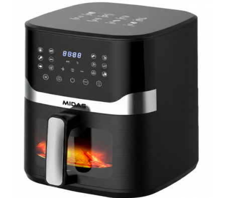 FREIDORA AIR FRYER MIDAS 8LTS DIGITAL NEGRO