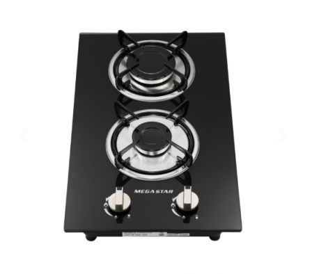 ANAFE MEGA STAR 2 HORNALLAS A GAS COOKTOP4 NEGRO