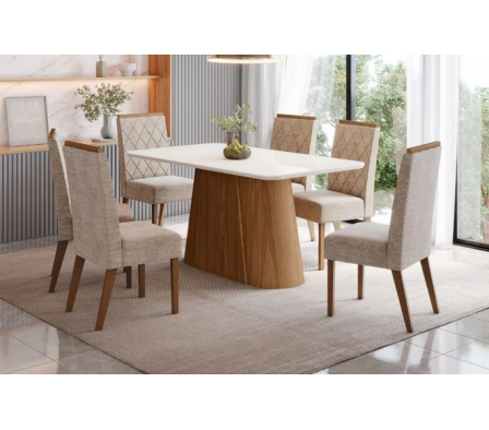 JUEGO DE COMEDOR 6 SILLAS HENN OLIVIAC/V NINA N/O