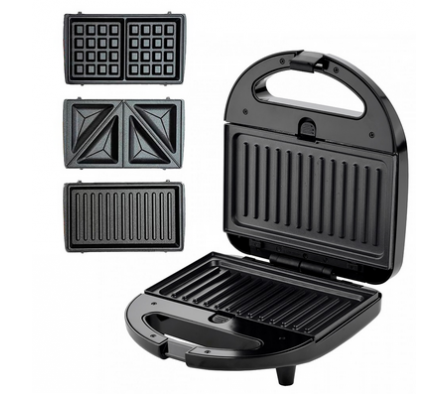 SANDWICHERA, GRILL Y WAFLERA NAPPO NEG-195 3 EN 1 (REG)