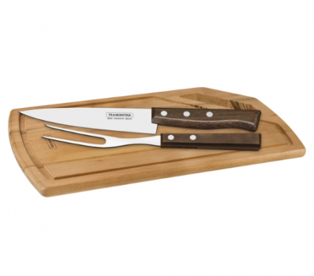JUEGO ASADOR C/TABLA 3PZAS TRAMONTINA  2299/046