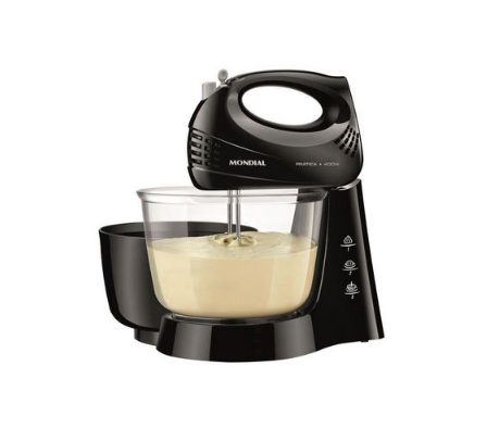 BATIDORA BELLA MASA INOX 500W 4 VELOCIDADES / 2 BOLS HECHO EN BRASIL MONDIAL