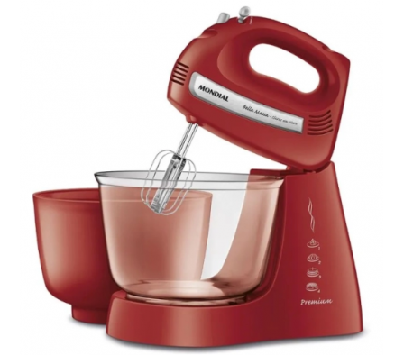 BATIDORA BELLA MASSA CLARAS 500W 4 VELOCIDADES / 2 BOLS / 2 PARES BAT. HECHO EN BRASIL MONDIAL