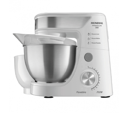 BATIDORA PLANETARIA 700W PREMIUM INOX - 2 BOLS HECHO EN BRASIL MONDIAL