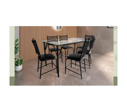 JUEGO DE COMEDOR FAMAIS CAIRO VIDRI 110X75 4S NE