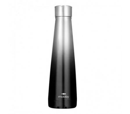 BOTELLA CONICA A.INOX 500ML DEGRADE NEGRO MOBBY
