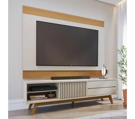 MUEBLE RACK VENEZA +PANEL FREIJO HASTA 75 PULGADAS